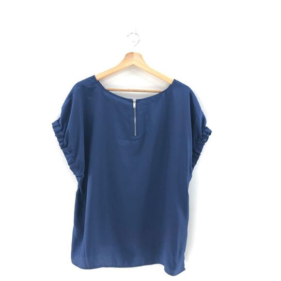 ‎DKNY Elastic-Sleeve Top Blue XL M - Picture 5 of 8